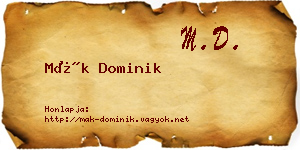 Mák Dominik névjegykártya