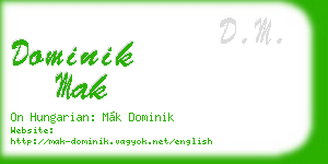 dominik mak business card