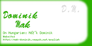 dominik mak business card